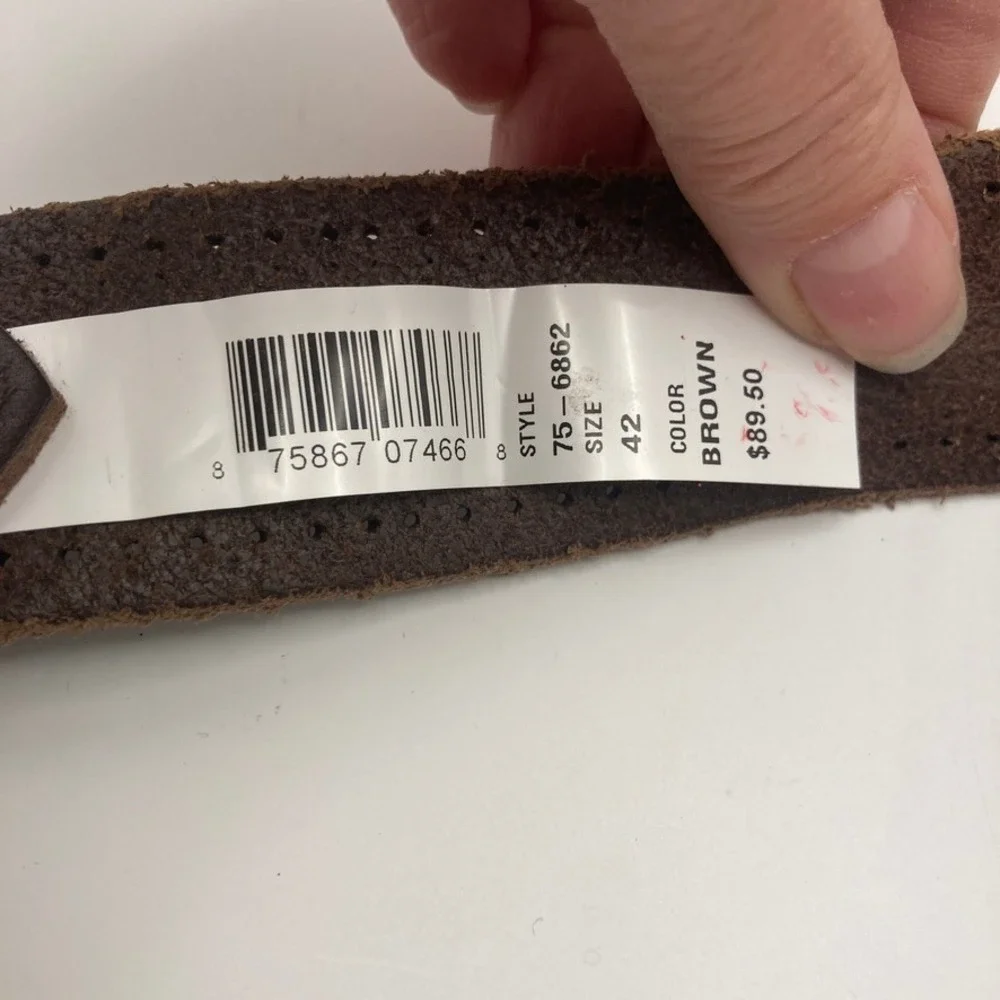 Johnston & Murphy Men's Classic‎ Casual Leather Belt 42 Brown Made in Italy